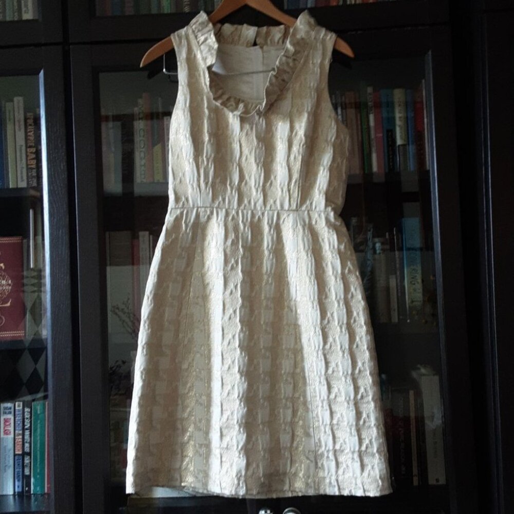 Kate Spade gold brocade sleeveless dress